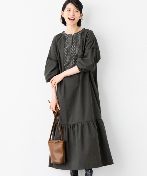 即完商品】aereのカフタンワンピース （aere アエレ ラシャカフタン  