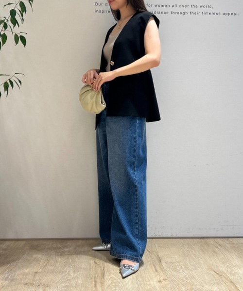 Mystrada（マイストラーダ）の「アシメデザインバックフレアジレ（ベスト・レディース・ブラック・36/38）」の6枚目の写真