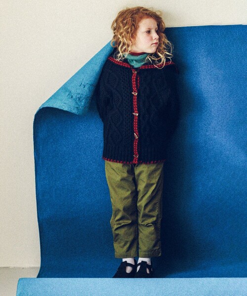 こども ビームス（コドモビームス）の「こども ビームス / ケーブル編み ニットカーディガン 2024（100～150cm）（カーディガン/ボレロ・キッズ・オフホワイト/ネイビー・M（120-130）/L(140-150)/S(100-110)）」の11枚目の写真