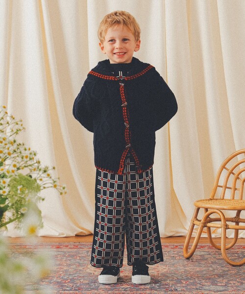 こども ビームス（コドモビームス）の「こども ビームス / ケーブル編み ニットカーディガン 2024（100～150cm）（カーディガン/ボレロ・キッズ・オフホワイト/ネイビー・M（120-130）/L(140-150)/S(100-110)）」の14枚目の写真