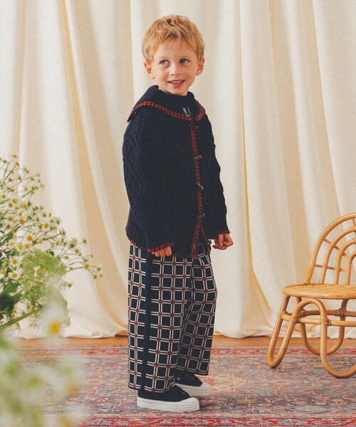 こども ビームス（コドモビームス）の「こども ビームス / ケーブル編み ニットカーディガン 2024（100～150cm）（カーディガン/ボレロ・キッズ・オフホワイト/ネイビー・M（120-130）/L(140-150)/S(100-110)）」の15枚目の写真