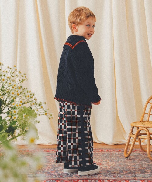 こども ビームス（コドモビームス）の「こども ビームス / ケーブル編み ニットカーディガン 2024（100～150cm）（カーディガン/ボレロ・キッズ・オフホワイト/ネイビー・M（120-130）/L(140-150)/S(100-110)）」の16枚目の写真