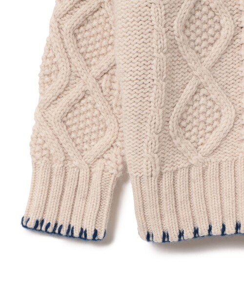 こども ビームス（コドモビームス）の「こども ビームス / ケーブル編み ニットカーディガン 2024（100～150cm）（カーディガン/ボレロ・キッズ・オフホワイト/ネイビー・M（120-130）/L(140-150)/S(100-110)）」の19枚目の写真