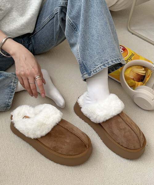 DISCOAT（ディスコート）の「【秋冬の足元はコレで決まり♪】フェイクムートンサボ《WEB限定カラーあり》（ブーツ・レディース・グレー/キャメル/ブラック・LARGE/MEDIUM）」の3枚目の写真