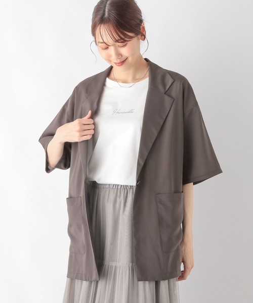 グローバルワーク低身長しゅりさんプロデュース/ 半袖セットアップジャケット L 人気スタッフ”しゅり”と”cossy”がプロデュース！ 私の個性が