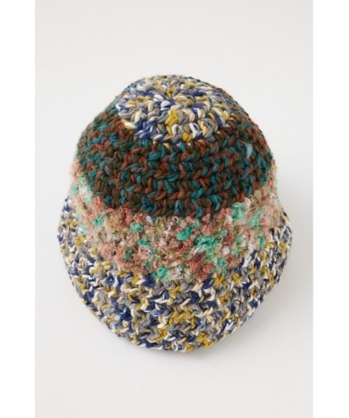 MOUSSY（マウジー）の「GRANNY KNIT BUCKET ハット（ニットキャップ/ビーニー・レディース・ピンク/ブルー・FREE）」の2枚目の写真