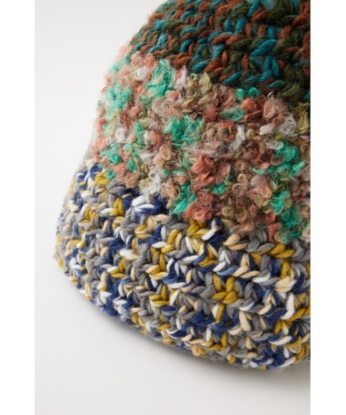 MOUSSY（マウジー）の「GRANNY KNIT BUCKET ハット（ニットキャップ/ビーニー・レディース・ピンク/ブルー・FREE）」の12枚目の写真