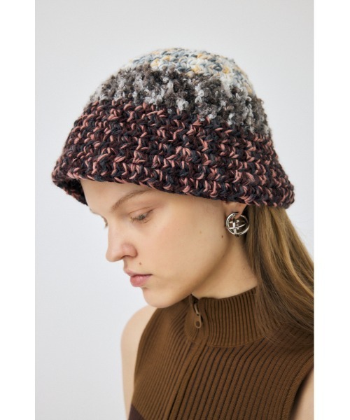 MOUSSY（マウジー）の「GRANNY KNIT BUCKET ハット（ニットキャップ/ビーニー・レディース・ピンク/ブルー・FREE）」の10枚目の写真