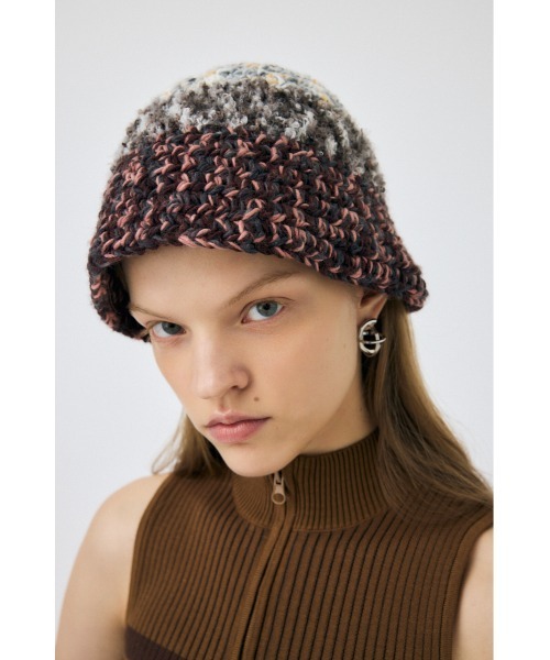 MOUSSY（マウジー）の「GRANNY KNIT BUCKET ハット（ニットキャップ/ビーニー・レディース・ピンク/ブルー・FREE）」の9枚目の写真