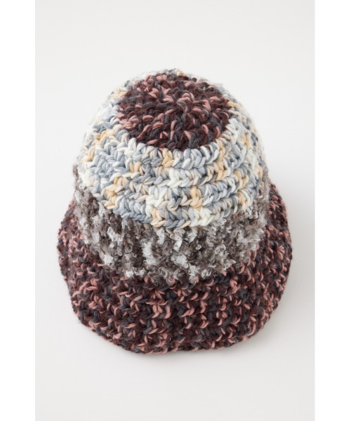 MOUSSY（マウジー）の「GRANNY KNIT BUCKET ハット（ニットキャップ/ビーニー・レディース・ピンク/ブルー・FREE）」の8枚目の写真