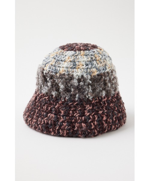 MOUSSY（マウジー）の「GRANNY KNIT BUCKET ハット（ニットキャップ/ビーニー・レディース・ピンク/ブルー・FREE）」の6枚目の写真