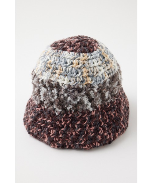 MOUSSY（マウジー）の「GRANNY KNIT BUCKET ハット（ニットキャップ/ビーニー・レディース・ピンク/ブルー・FREE）」の5枚目の写真