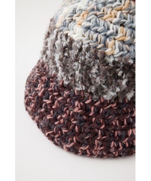 MOUSSY（マウジー）の「GRANNY KNIT BUCKET ハット（ニットキャップ/ビーニー・レディース・ピンク/ブルー・FREE）」の4枚目の写真