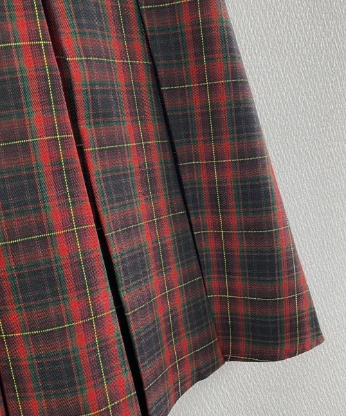 DIXIE ノバチェック ウール ミモレ丈 プリーツスカート ビンテージ DIXIE ノバチェック ウール ミモレ丈 プリーツスカート ビンテージ