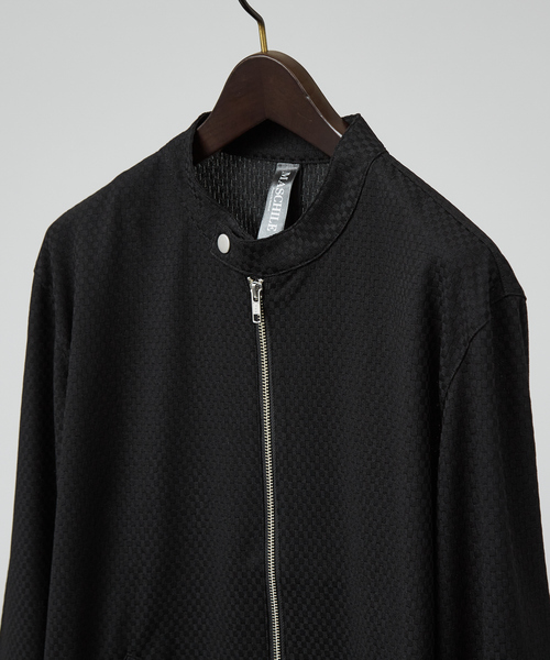 ABAHOUSE GRAY(アバハウスグレイ)の「【MASCHILE】チェック リンクス ニット ライダース(ブルゾン・メンズ・グレイッシュベージュ/ネイビー/ブラック・50/48/46)」の19枚目の写真