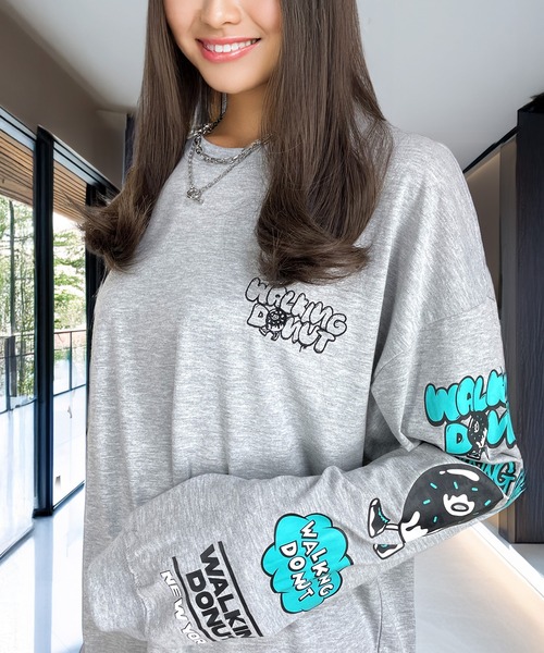 Candlestick(キャンドルスティック)の「レトロポップ WALKING DONUT 8ボール ゴースト グラフィック オーバーサイズ ロンT ロンティ 韓国(Tシャツ/カットソー・レディース・ブラック系2/グレー/ブルー/ホワイト系/ブラック/ホワイト/ラベンダー/ブラック系/スミクロ/ホワイト系1/ホワイト系2/ブラック系5/ダークブラウン系/ネイビー系/ホワイト系3/ブラック系3/ダークブラウン系1/ブラック系4/オリーブ/ブラック系6/ブラック系7/ホワイト系その他・M/L/LL)」の16枚目の写真