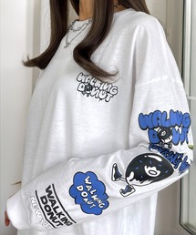 Candlestick（キャンドルスティック）の「レトロポップ WALKING DONUT 8ボール オバケ グラフィック オーバーサイズ ロンT ロンティ 韓国（Tシャツ/カットソー）」