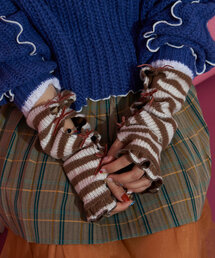 CIAOPANIC(チャオパニック)の【@yuna_maruu企画】【Me+Me/ミープラスミー】ボーダーリボンアームウォーマ(その他小物)