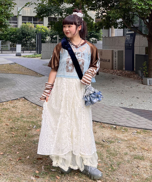 CIAOPANIC(チャオパニック)の「【@yuna_maruu企画】【Me+Me/ミープラスミー】ボーダーリボンアームウォーマ(その他小物・レディース・オフホワイト/ピンク・FREE)」の16枚目の写真