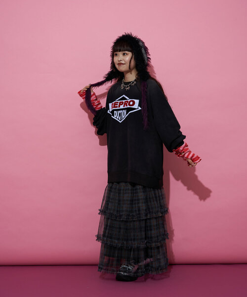 CIAOPANIC(チャオパニック)の「【@yuna_maruu企画】【Me+Me/ミープラスミー】ボーダーリボンアームウォーマ(その他小物・レディース・オフホワイト/ピンク・FREE)」の19枚目の写真