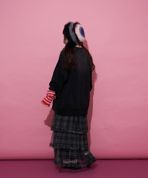 CIAOPANIC(チャオパニック)の「【@yuna_maruu企画】【Me+Me/ミープラスミー】ボーダーリボンアームウォーマ(その他小物・レディース・オフホワイト/ピンク・FREE)」の21枚目の写真