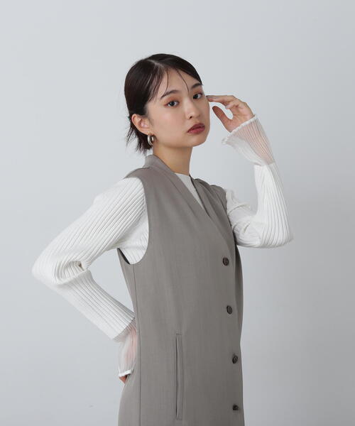 【セール】◆シアーカフスニット（ニット/セーター）｜N.（N. Natural Beauty Basic）（エヌエヌナチュラルビューティーベーシック）