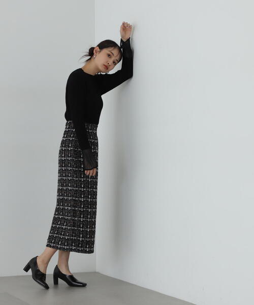 N.（N. Natural Beauty Basic）（エヌエヌナチュラルビューティーベーシック）の「◆シアーカフスニット（ニット/セーター・レディース・ブラック/グレー/ブルー/ホワイト・MEDIUM）」の21枚目の写真