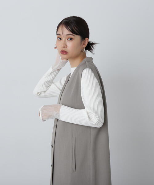 N.（N. Natural Beauty Basic）（エヌエヌナチュラルビューティーベーシック）の「◆シアーカフスニット（ニット/セーター・レディース・ブラック/グレー/ブルー/ホワイト・MEDIUM）」の11枚目の写真