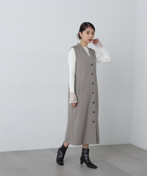 N.（N. Natural Beauty Basic）（エヌエヌナチュラルビューティーベーシック）の「◆シアーカフスニット（ニット/セーター・レディース・ブラック/グレー/ブルー/ホワイト・MEDIUM）」の9枚目の写真