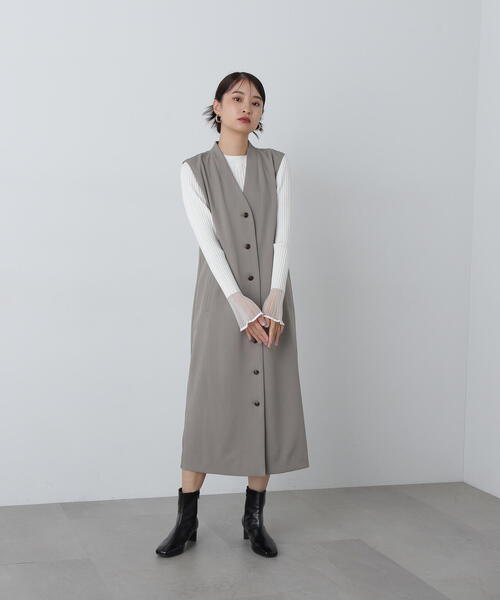 N.（N. Natural Beauty Basic）（エヌエヌナチュラルビューティーベーシック）の「◆シアーカフスニット（ニット/セーター・レディース・ブラック/グレー/ブルー/ホワイト・MEDIUM）」の8枚目の写真
