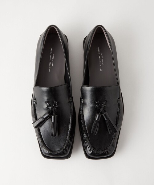 green label relaxing（グリーンレーベルリラクシング）の「スクエアタッセル フラットローファー / フラットシューズ -撥水-（ローファー・レディース・ダークブラウン/その他1/ブラック・23.5cm/23cm/24.5cm/24cm/25cm/22.5cm）」の10枚目の写真