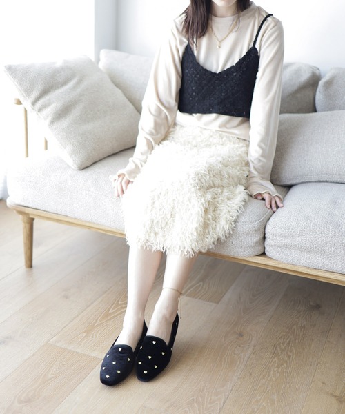 SESTO（セスト）の「ハート刺繍ローファーパンプス（ローファー