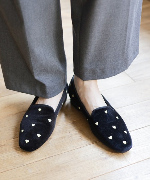ハート刺繍ローファーパンプス（ローファー）｜SESTO（セスト