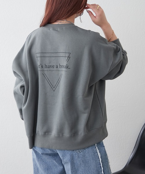 Remind me and forever(リマインドミーアンドフォーエバー)の「【大ヒットアイテム】トライアングルロゴ裏起毛スウェット(スウェット・レディース・スミクロ/ベージュ/ライトベージュ/ブルー・FREE)」の22枚目の写真