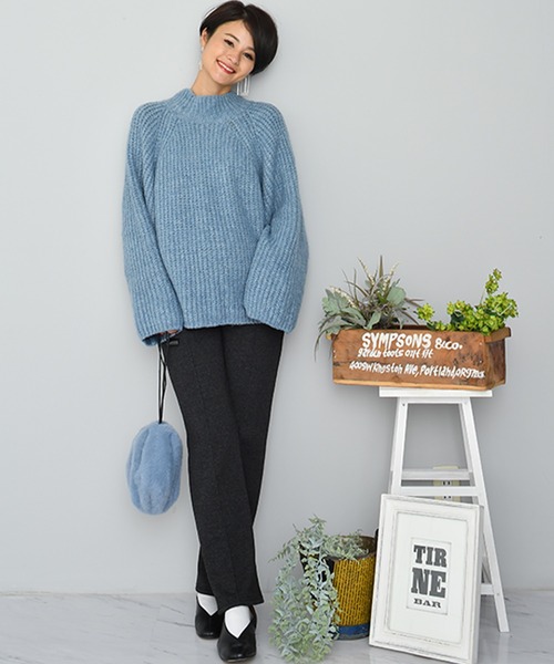 CHOCOA（チョコア）の「裏起毛ラクラク美脚パンツ（マタニティウェア/グッズ・レディース・ホワイト/ブラック/チャコール・FREE）」の9枚目の写真