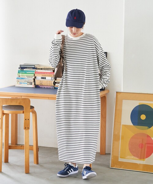 FREAK'S STORE(フリークスストア)の「限定展開 USAコットン ビッグシルエット ロングスリーブ ワンピース(ワンピース・レディース・ネイビー/ブラウン/レッド/グリーン/その他13/ブラック/オフホワイト/イエロー/ベージュ・SMALL/MEDIUM)」の9枚目の写真
