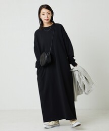限定展開 USAコットン ビッグシルエット ロングスリーブ ワンピース