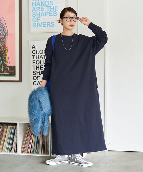 FREAK'S STORE(フリークスストア)の「限定展開 USAコットン ビッグシルエット ロングスリーブ ワンピース(ワンピース・レディース・ネイビー/ブラウン/レッド/グリーン/その他13/ブラック/オフホワイト/イエロー/ベージュ・SMALL/MEDIUM)」の13枚目の写真