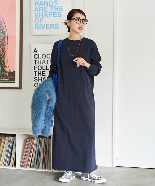 FREAK'S STORE(フリークスストア)の「限定展開 USAコットン ビッグシルエット ロングスリーブ ワンピース(ワンピース・レディース・ネイビー/ブラウン/レッド/グリーン/その他13/ブラック/オフホワイト/イエロー/ベージュ・SMALL/MEDIUM)」の17枚目の写真