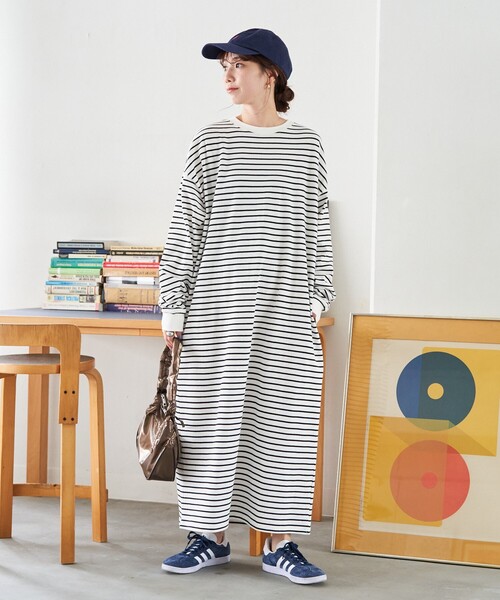 FREAK'S STORE(フリークスストア)の「限定展開 USAコットン ビッグシルエット ロングスリーブ ワンピース(ワンピース・レディース・ネイビー/ブラウン/レッド/グリーン/その他13/ブラック/オフホワイト/イエロー/ベージュ・SMALL/MEDIUM)」の21枚目の写真
