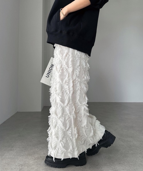 andme(アンドミー)の「カットフリンジニットタイトスカート(スカート・レディース・ブラック/アイボリー/グレー・M)」の20枚目の写真