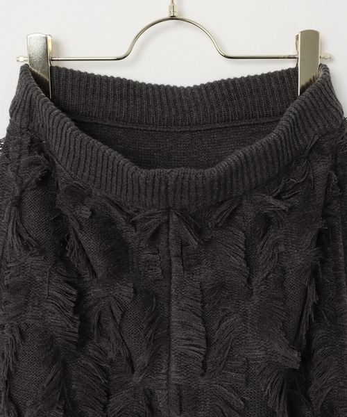 andme(アンドミー)の「カットフリンジニットタイトスカート(スカート・レディース・ブラック/アイボリー/グレー・M)」の11枚目の写真