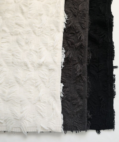 andme(アンドミー)の「カットフリンジニットタイトスカート(スカート・レディース・ブラック/アイボリー/グレー・M)」の15枚目の写真