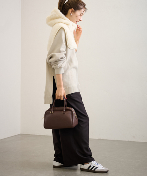 FRAMeWORK（フレームワーク）の「≪WEB限定追加≫ラグランポンチョスエット（スウェット・レディース・ベージュ/スミクロ/グレー・FREE）」の14枚目の写真