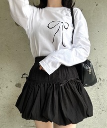 ビッグリボンプリントバレエコアロングTシャツ