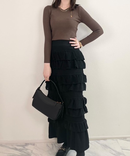 H.TOKYO(エイチトウキョウ)の「H.TOKYO × mimi / ハートネック セーター/ニット(ニット/セーター・レディース・モカ/ブラック/ホワイト/ベージュ・FREE)」の22枚目の写真