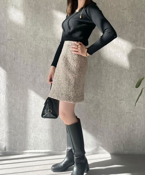 H.TOKYO(エイチトウキョウ)の「H.TOKYO × mimi / ハートネック セーター/ニット(ニット/セーター・レディース・モカ/ブラック/ホワイト/ベージュ・FREE)」の16枚目の写真