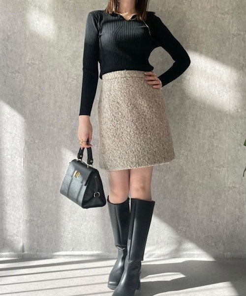 H.TOKYO(エイチトウキョウ)の「H.TOKYO × mimi / ハートネック セーター/ニット(ニット/セーター・レディース・モカ/ブラック/ホワイト/ベージュ・FREE)」の17枚目の写真