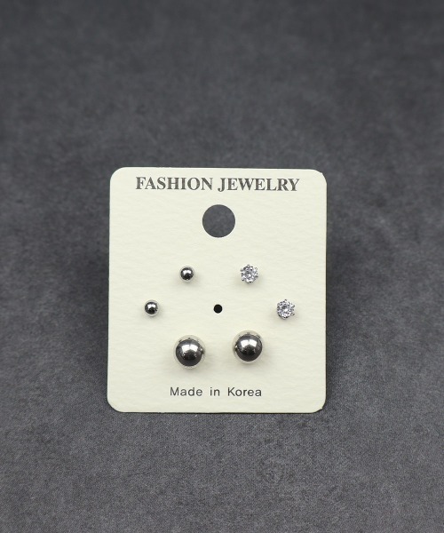 4INT.(フォイント)の「メタルボール3 サイズセット / サージカルステンレス316L (金属アレルギー対応)(ピアス(両耳用)・メンズ・B/A・FREE)」の1枚目の写真