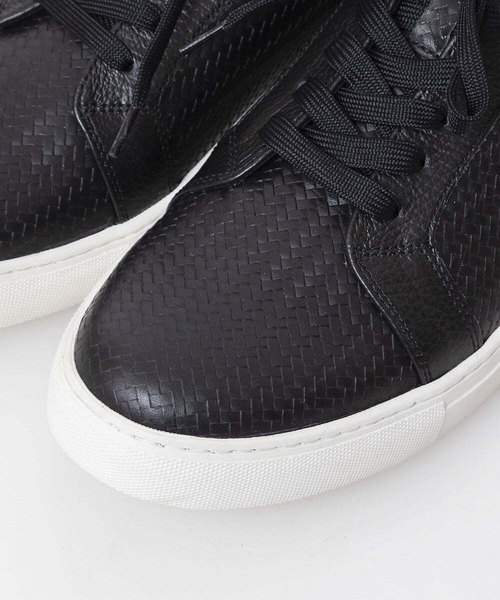 MICHEL KLEIN HOMME   （ミッシェルクランオム）の「《日本製》エンボス加工レザーシューズ（スニーカー・メンズ・ブラック/ホワイト・SMALL/MEDIUM/LARGE）」の4枚目の写真
